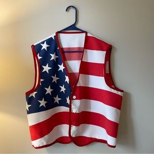 Patriotic Men’s American Flag Vest XL